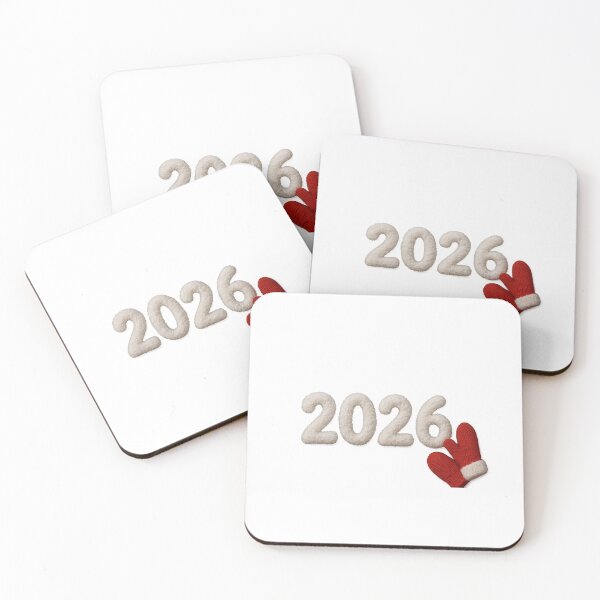 Item preview, New year 2026 snow numbers with red mittens isolated, ai generated designed and sold by dvoevnore.