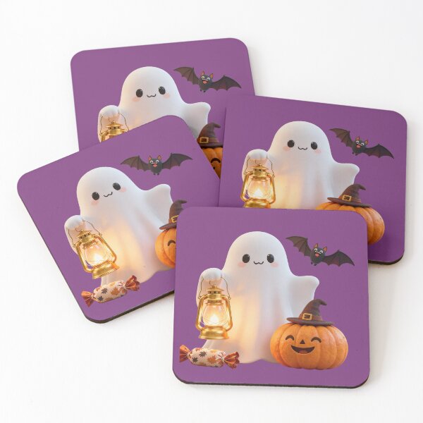 Item preview, Adorable Halloween Illustration with Smiling Ghost, Pumpkin & Bat   Illustration Halloween adorable avec fantôme souriant, citrouille et chauve-souris     t   designed and sold by Drawingshirts.