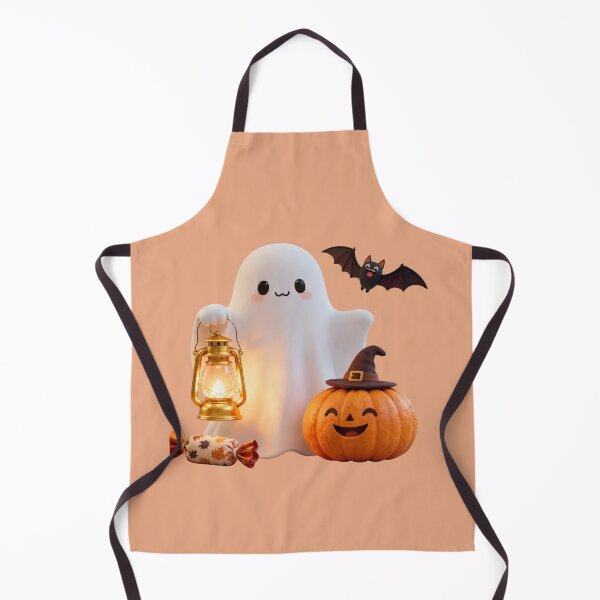 Item preview, Adorable Halloween Illustration with Smiling Ghost, Pumpkin & Bat   Illustration Halloween adorable avec fantôme souriant, citrouille et chauve-souris     t   designed and sold by Drawingshirts.