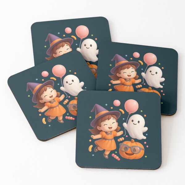 Item preview, Joyful Halloween: Ghost, Girl & Cool Pumpkin  Halloween Joyeux : Fantôme, Fille & Citrouille Cool   designed and sold by Drawingshirts.