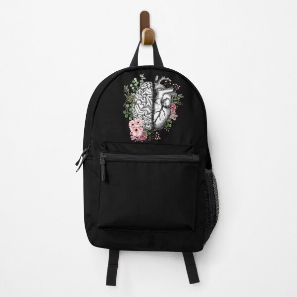 Item preview, Intricate Vintage Anatomy Illustration of the Human Brain and Heart United, Surrounded by Delicate Botanical Watercolors Symbolizing the Harmony Between Emotion, Intellect, and Nature designed and sold by Collagedream.