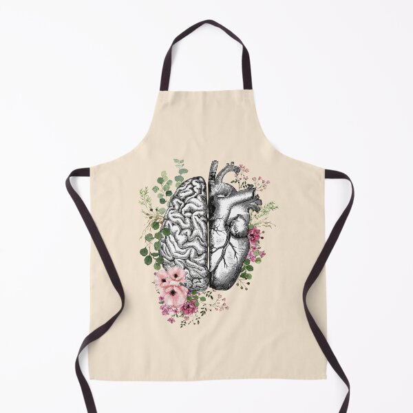 Item preview, Intricate Vintage Anatomy Illustration of the Human Brain and Heart United, Surrounded by Delicate Botanical Watercolors Symbolizing the Harmony Between Emotion, Intellect, and Nature designed and sold by Collagedream.