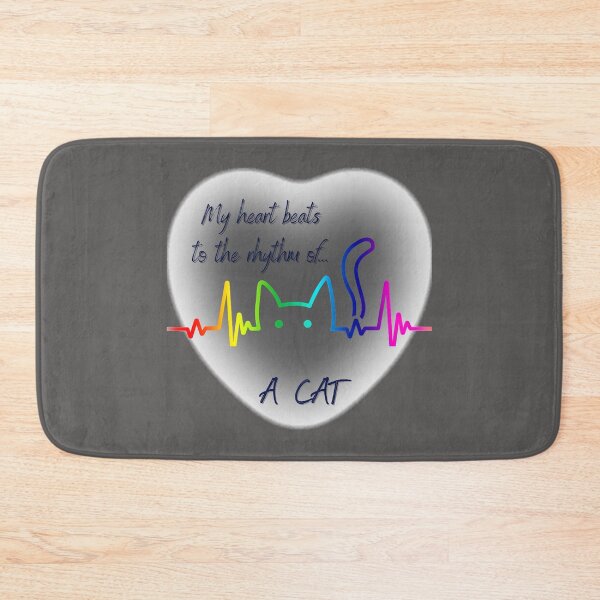 Item preview, My heart beats to the rhythm of... a CAT! For cat lovers! designed and sold by YvkafromPoland.