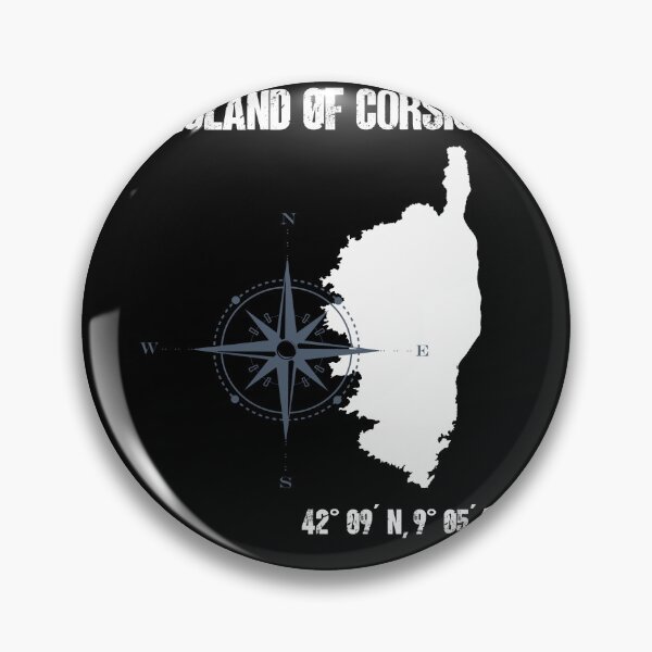 Item preview, Corsica Outline With Coordinates Compass designed and sold by sbachstroem.