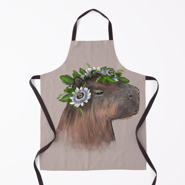 Item preview, Realistic capybara/capybara with passionflower flowers designed and sold by SCJota.