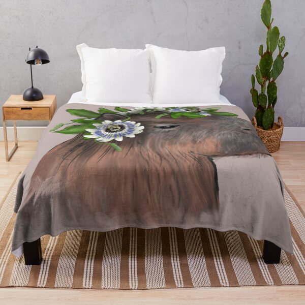 Item preview, Realistic capybara/capybara with passionflower flowers designed and sold by SCJota.
