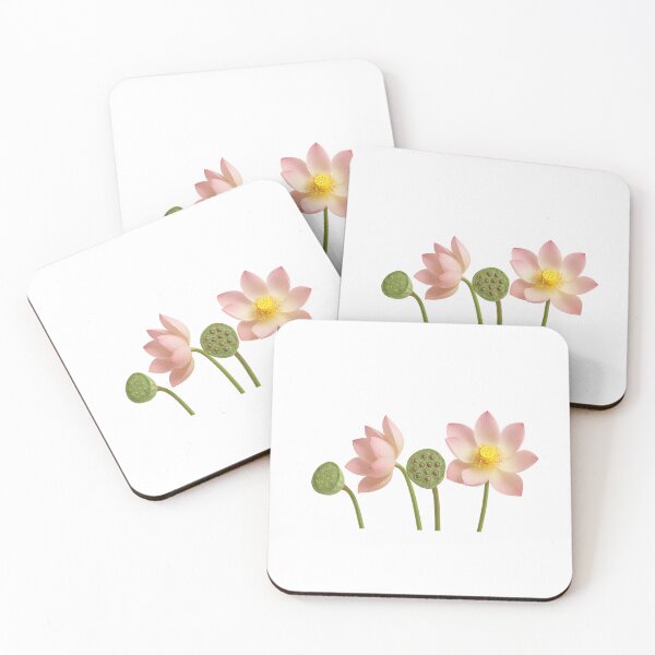 Item preview, Mid autumn festival lotus flowers and seed pods isolated on white, AI generated designed and sold by dvoevnore.