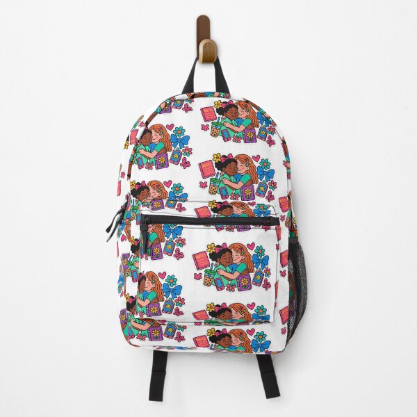 Item preview, Back to school maximalist design featuring diverse girls, flowers, and school supplies, AI Generated designed and sold by dvoevnore.