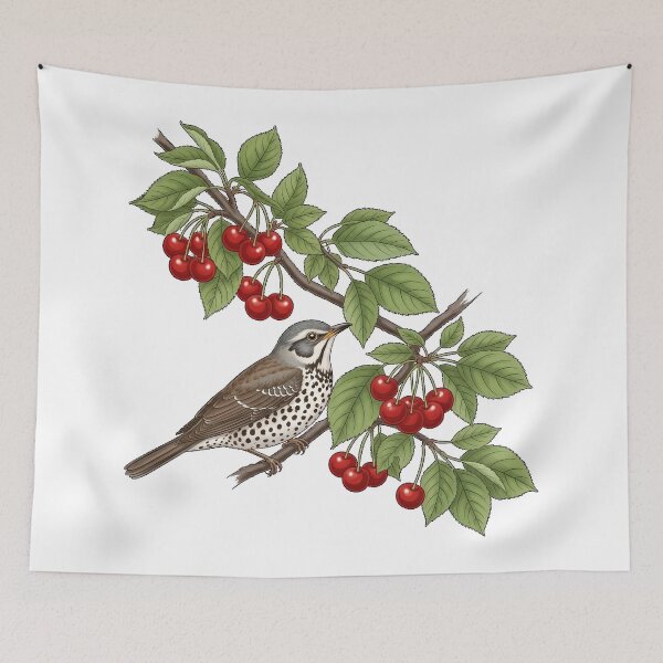 Item preview, Bird Perched on a Cherry Branch designed and sold by TeeARTHY.