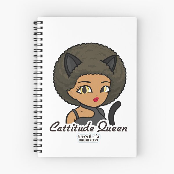 Item preview, Halloween Black Cat Afro Design – Cute Anime Girl “Cattitude Queen” designed and sold by P-L-Sardines.