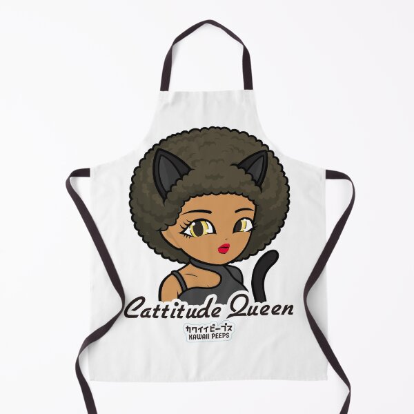Item preview, Halloween Black Cat Afro Design – Cute Anime Girl “Cattitude Queen” designed and sold by P-L-Sardines.