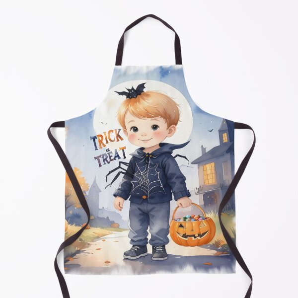 Item preview, Halloween, trick or treat boy in spider costume in watercolors designed and sold by LiskoDesign.