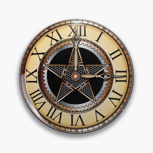 Item preview, Steampunk Pentacle Clock designed and sold by Mariposa Oscura The Dark Butterfly.
