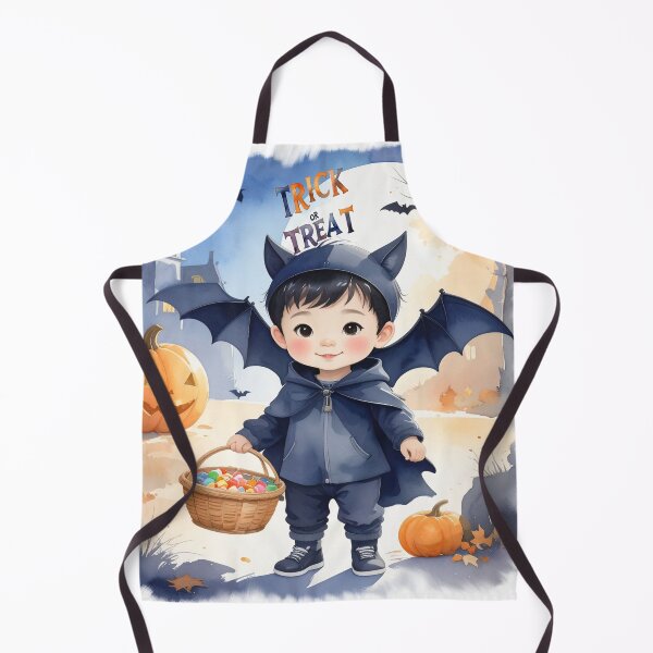 Item preview, Halloween, trick or treat boy in bat costume in watercolors designed and sold by LiskoDesign.