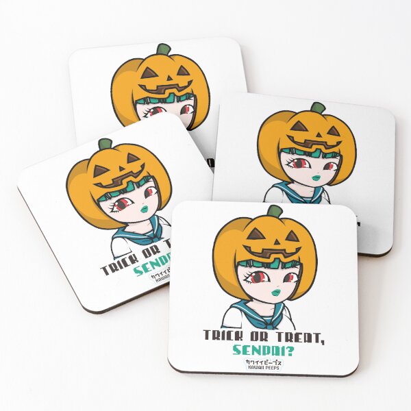 Item preview, Halloween Pumpkin Anime Girl | Trick or Treat Senpai Kawaii Design designed and sold by P-L-Sardines.