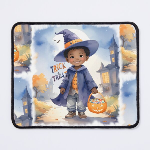 Item preview, Halloween, trick or treat boy in magician costume in watercolors designed and sold by LiskoDesign.