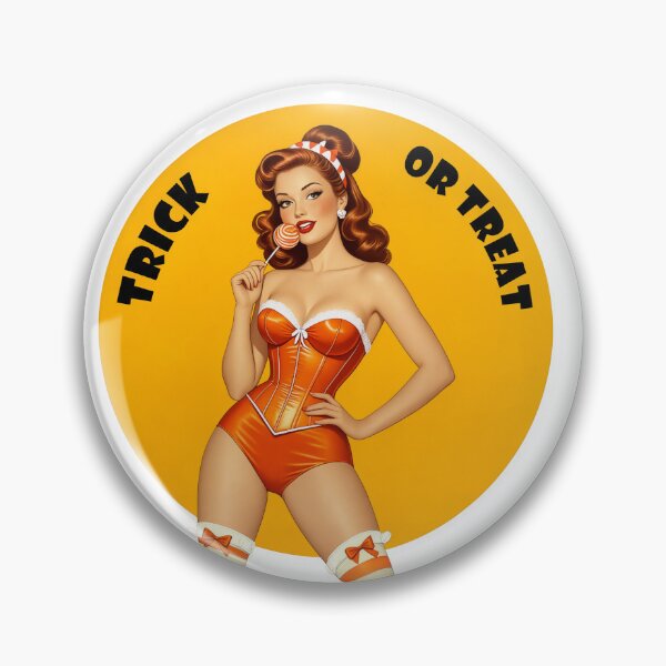 Item preview, Candy Corn Trick-or-Treat Pinup – Vintage Halloween Illustration designed and sold by Lightning-Lace.
