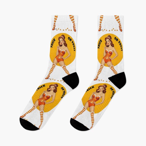 Item preview, Candy Corn Trick-or-Treat Pinup – Vintage Halloween Illustration designed and sold by Lightning-Lace.