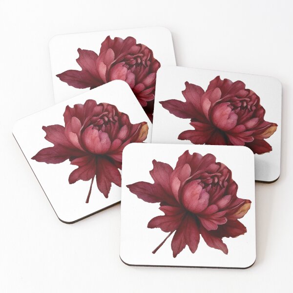 Item preview, Burgundy Autumn Flower – Fall Botanical Watercolor Art designed and sold by Floraphoria.