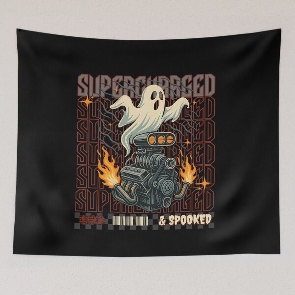 Item preview, Supercharged & Spooked Funny Halloween Ghost Car Racing  designed and sold by CarantinedChaos.