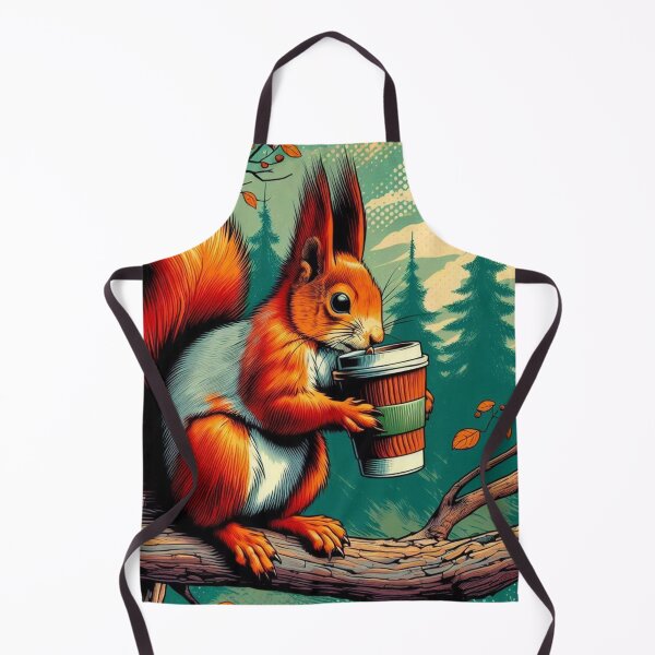 Item preview, Squirrel coffee drinking designed and sold by Dogandesighn.
