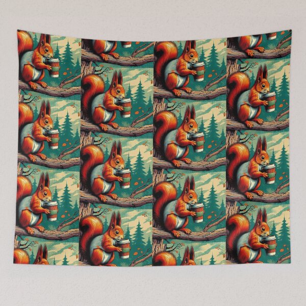 Item preview, Squirrel coffee drinking  designed and sold by Dogandesighn.