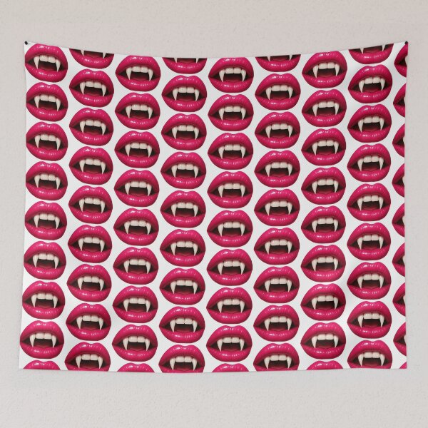 Item preview, Vampire Fangs with Glossy Pink Lips designed and sold by The Crazy Cat Lady.