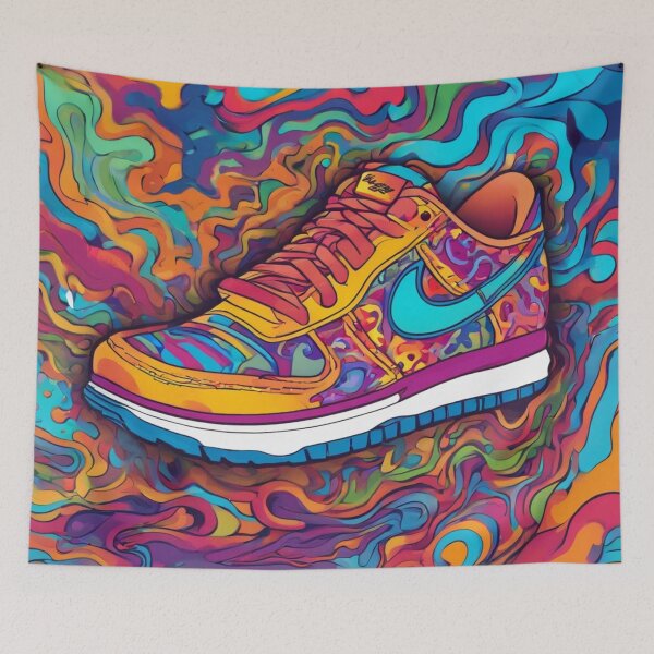 Item preview, Urban Graffiti with Nike Sneakers – High Resolution Image designed and sold by fintyskin.