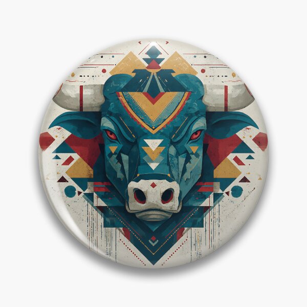 Item preview, A COLORFUL INDIAN-STYLE BULL designed and sold by infinitearte.