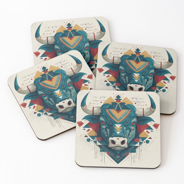 Item preview, A COLORFUL INDIAN-STYLE BULL designed and sold by infinitearte.