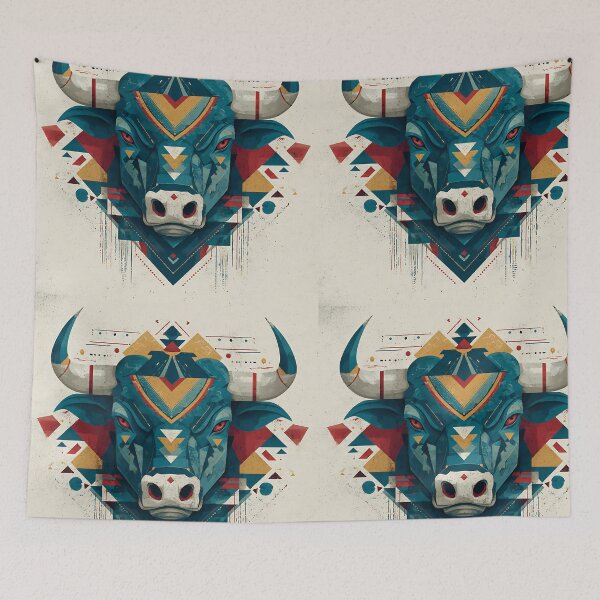 Item preview, A COLORFUL INDIAN-STYLE BULL designed and sold by infinitearte.