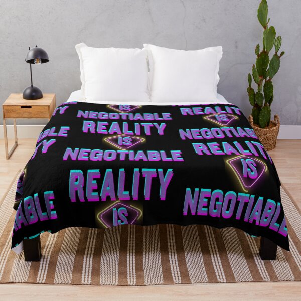 Item preview, Reality Is Negotiable – Futuristic Neon Cyberpunk Typography Design designed and sold by Vivalore.