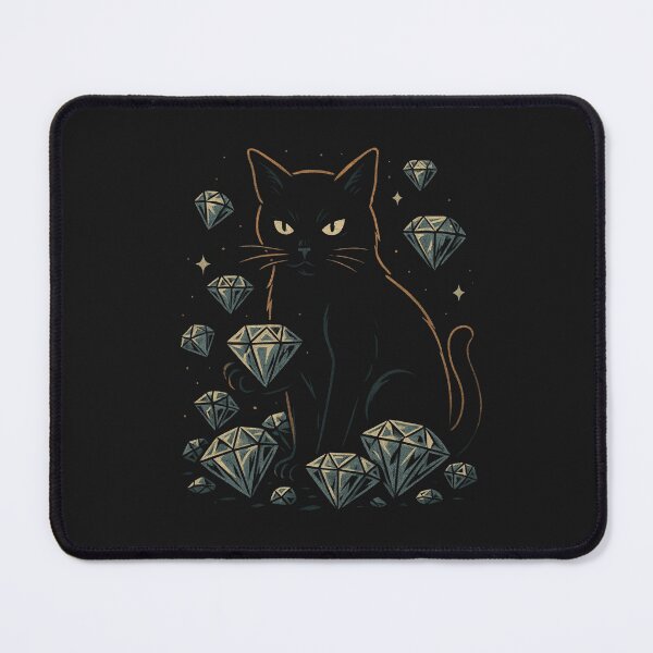 Item preview, Cat Surrounded by Diamonds - Luxury Feline Art designed and sold by anna2681.