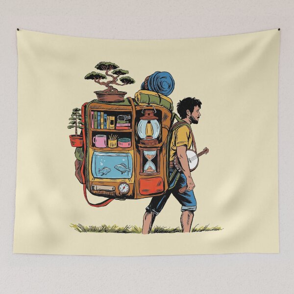 Item preview, Nomad hiking Whimsical Backpack designed and sold by TeeARTHY.