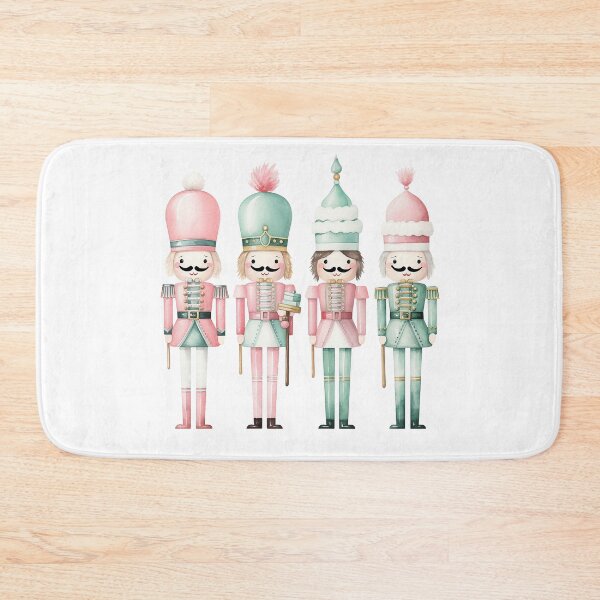 Item preview, Nutcrackers Mint Pink Winter Christmas Watercolor designed and sold by Feeling Artsy.