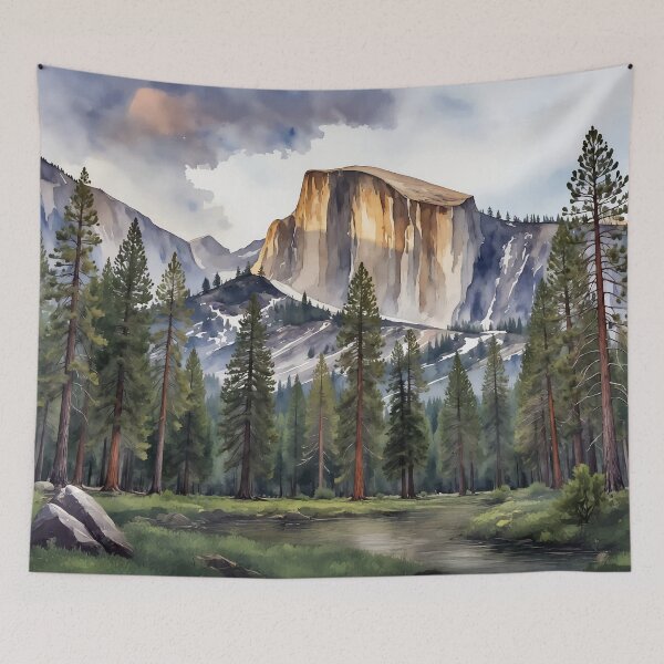 Item preview, Half Dome Yosemite National Park California Watercolor designed and sold by Magnolia Valley Art.