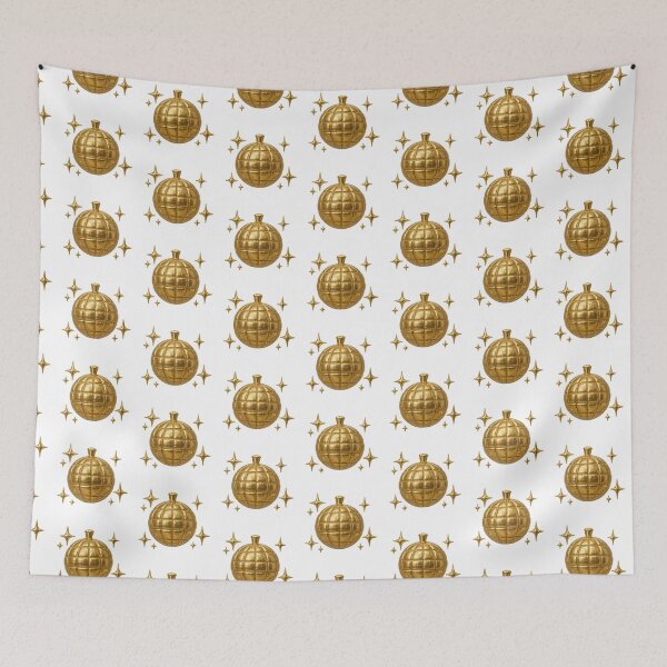 Item preview, Inflated golden mirror ball with surrounding stars, suitable for festive background, AI generated designed and sold by dvoevnore.