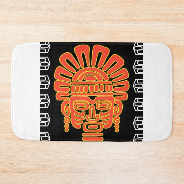 Item preview, Ancestral Andean face in neon red designed and sold by ArteVirtual28.