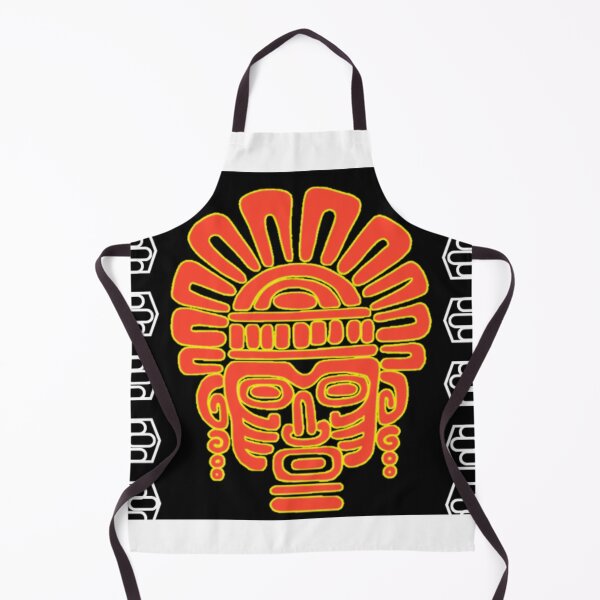 Item preview, Ancestral Andean face in neon red designed and sold by ArteVirtual28.