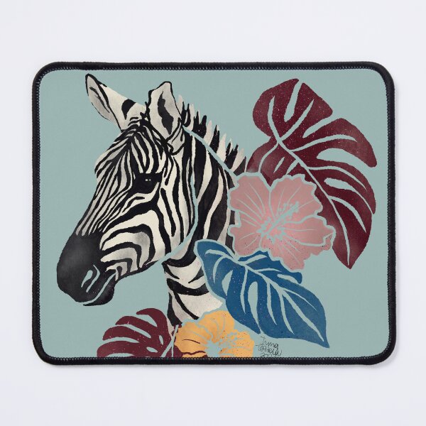 Item preview, Zebra with flowers and tropical leaves - Celeste designed and sold by Srta Margarita.
