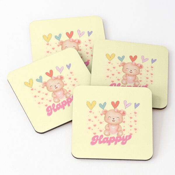 Item preview, Happy lovely Bear Sticker – Cute Kawaii Bear Design designed and sold by Moon's Arts.