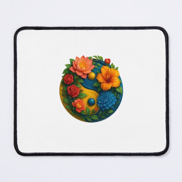 Item preview, Yin Yang floral designed and sold by Fitnessandyoga.
