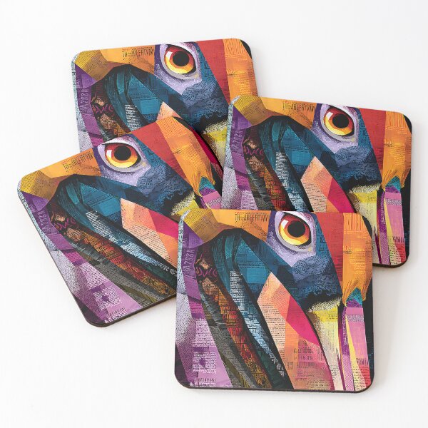 Item preview, Pelican Power Close-Up - Vibrant Geometric Portrait with Bold Textured Layers designed and sold by OlfactoART Studio.