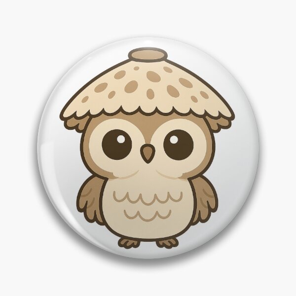 Item preview, Owl Parasol Mushroom – Cute Kawaii Sowa designed and sold by RedLeafStudio.