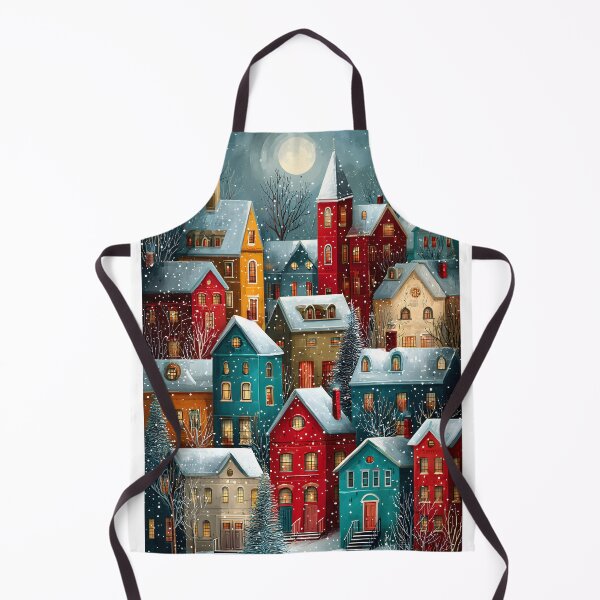 Item preview, Charming Winter Village with Colorful Snowy Homes designed and sold by Artessie.