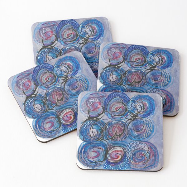 Item preview, Kandinsky inspired purple and blue circle abstract designed and sold by Kandoart.