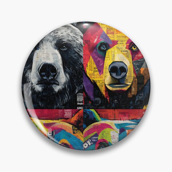 Item preview, Bear Pack United - Vibrant Geometric Portraits with Bold Colors and Textured Layers designed and sold by OlfactoART Studio.