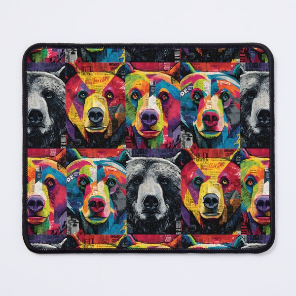 Item preview, Bear Pack United - Vibrant Geometric Portraits with Bold Colors and Textured Layers designed and sold by OlfactoART Studio.