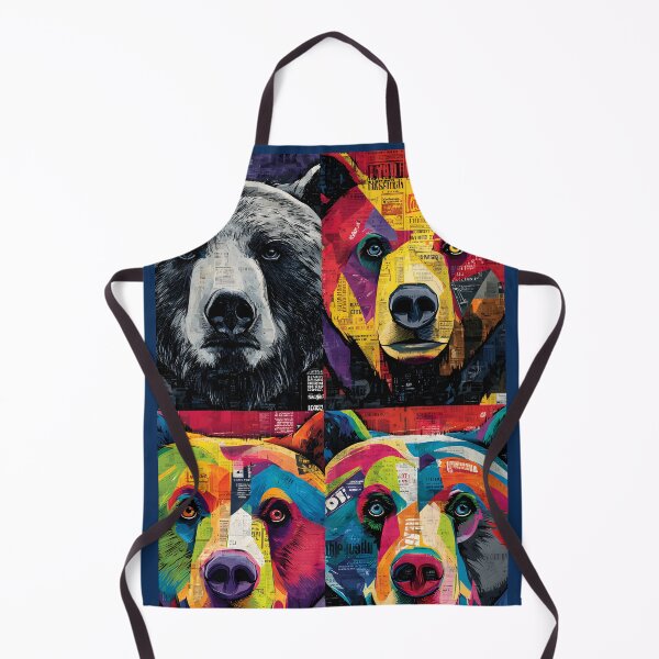 Item preview, Bear Pack United - Vibrant Geometric Portraits with Bold Colors and Textured Layers designed and sold by OlfactoART Studio.