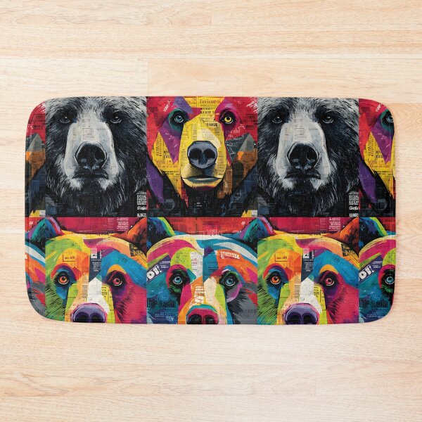 Item preview, Bear Pack United - Vibrant Geometric Portraits with Bold Colors and Textured Layers designed and sold by OlfactoART Studio.